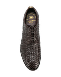 Officine Creative Princeton 081 Weaved Derby Shoes