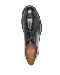 Doucal's Round Toe Patent Leather Derby Shoes