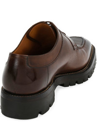 Bally Scuber Lug Sole Leather Derby Shoe Medium Brown