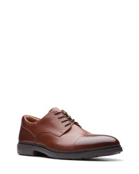Clarks Un Tailor Cap Toe Derby In Tan Leather At Nordstrom