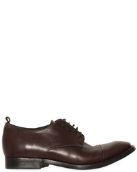 Buttero Washed Leather Derby Lace Up Shoes