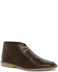 Asos Desert Boots In Leather Brown