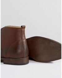 Asos Chukka Boots In Brown Leather