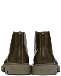 Maison Margiela Gray Leather Lace Up Boots