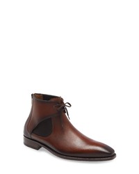 Mezlan Lace Up Chelsea Boot In Cognac At Nordstrom