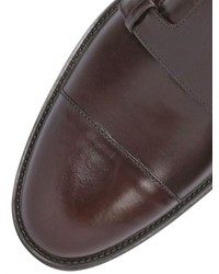 Brushed Leather Slip On Monk Strap Shoes