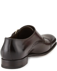 Tom Ford Charles Double Monk Shoe Dark Brown