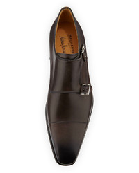 Magnanni For Neiman Marcus Cap Toe Double Monk Shoe Gray