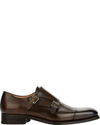 Harris Burnished Double Monk Strap Shoes Green