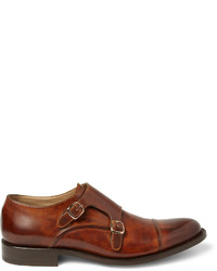 Okeeffe Manach Hand Polished Leather Monk Strap Shoes