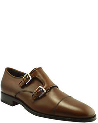Bruno Magli Wesley Leather Double Buckle Monk Strap Shoes