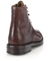 Ralph Lauren Macomb Waxy Leather Lace Up Boots