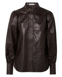 Ganni Rhinehart Leather Shirt