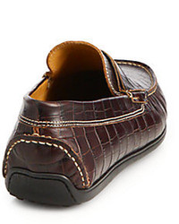 Saks Fifth Avenue Collection Croc Embossed Drivers
