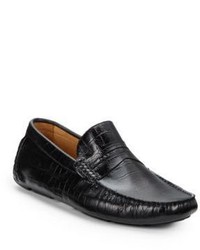 Saks Fifth Avenue Croc Embossed Leather Penny Loafers