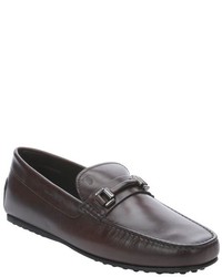 Tod's Dark Brown Leather Horsebit Loafers