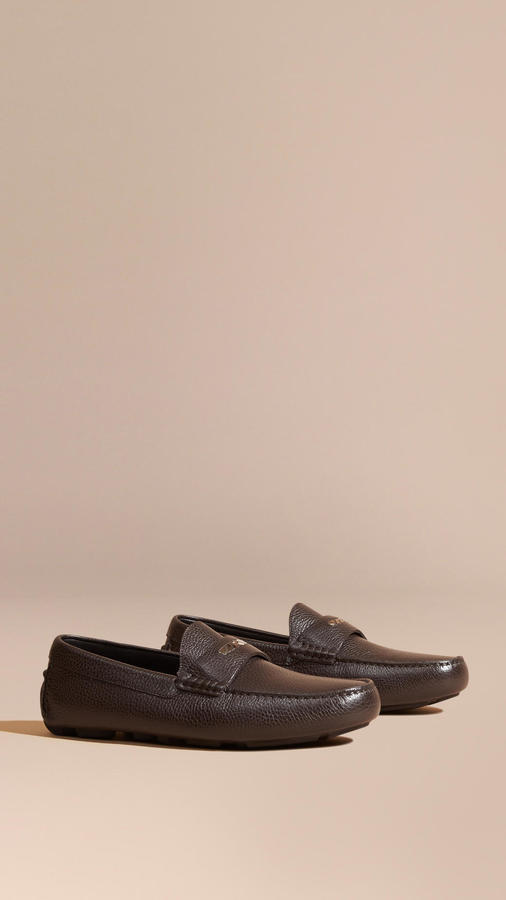 Burberry Grainy Leather Loafers With 