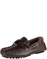 Cole Haan Grant Canoe Reptile Texture Moccasin Chestnut