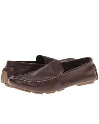 Hush Puppies Monaco Slip On Mt Moccasin Shoes Dark Brown Leather