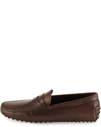 Tod's Leather Penny Driver Brown
