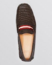 Bally Wabler Croc Embossed Driving Loafers