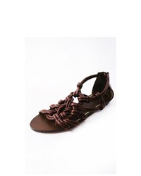 Dolce Vita Brown Leather Elijah Tubular Flat Sandals 65