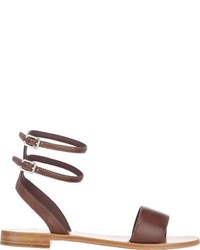 Prada Double Ankle Strap Sandals Brown