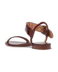 Chloé Roy Croc Effect Leather Sandals