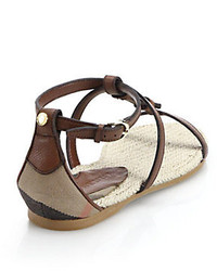 Burberry Westerdale Flat Leather Sandals