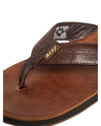 Reef J Bay Full Grain Leather Flip Flops