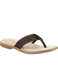 Sperry Top-Sider Boat Sandal Woven Thong Amaretto Leather Thong Sandals