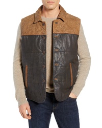 FLYNT Colorblock Quilted Leather Vest
