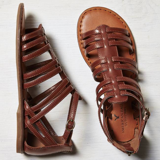 gladiator sandals with zip back