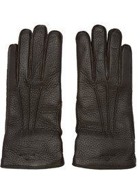 Belstaff Brown Leather Buckle Gloves
