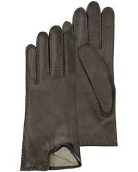 Forzieri Cashmere Lined Dark Brown Italian Leather Gloves