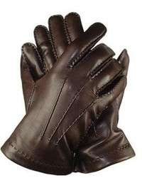 Forzieri Cashmere Lined Dark Brown Italian Leather Gloves