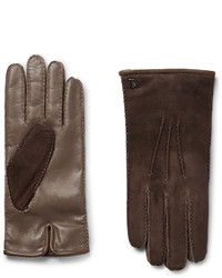 Tod's City Cashmere Lined Suede And Leather Gloves