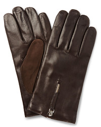 WANT Les Essentiels De La Vie Cashmere Lined Leather And Suede Gloves