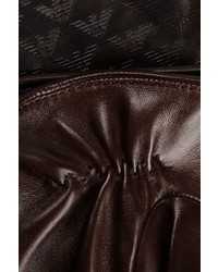 Emporio Armani Glove In Logo Patterned Napa Leather