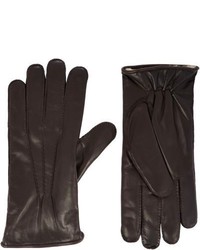 Barneys New York Fur Lined Gloves Dark Brown