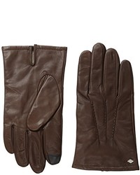 Joseph Abboud Lined Leather Zigzag Touchscreen Glove