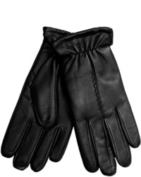 Grandoe Leather Gloves With Gathered Cuffs Plush Lining