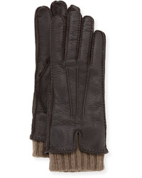 Loro Piana Nubuck Leather Cashmere Gloves