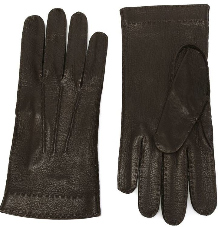 Restelli Leather Gloves, $166 | farfetch.com | Lookastic