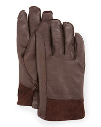 UGG Australia Gibson Leather Gloves Brown
