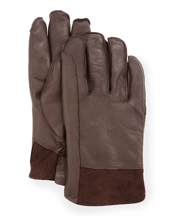 UGG Australia Gibson Leather Gloves Brown, $135 | Neiman Marcus | Lookastic