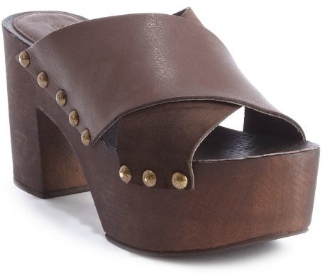 Charles David Dark Brown Leather Platform Heel Mania Sandals, $165, Bluefly