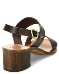 Ancient Greek Sandals Lefki Leather Block Heel Slingbacks