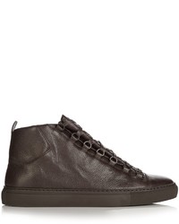 Balenciaga Arena High Top Grained Leather Trainers