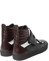 Raf Simons Colour Block Leather High Top Sneakers